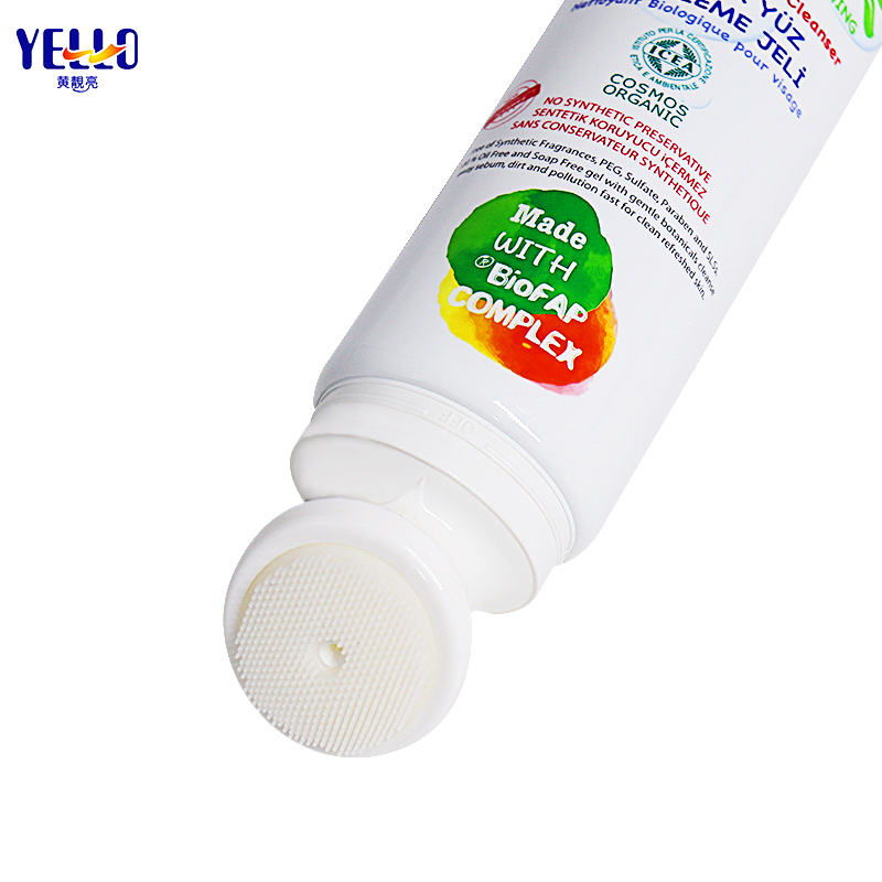 Custom 250ml Cosmetic Tubes Cream Squeeze Tube With Silicone Brush