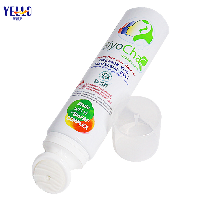Custom 250ml Cosmetic Tubes Cream Squeeze Tube With Silicone Brush