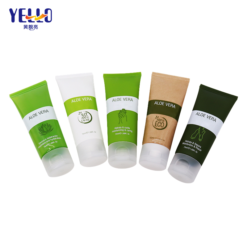 Custom PCR / Kraft Paper Cosmetic Squeeze Tubes For Cream Or Lotion