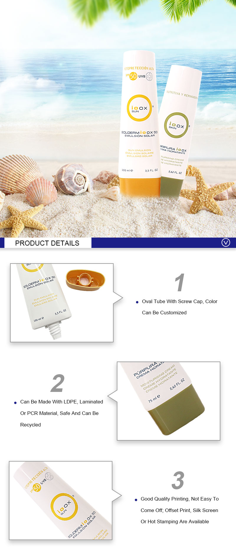 75ml 100ml Empty Plastic Cosmetic Lotion Squeeze Tubes Wholesale