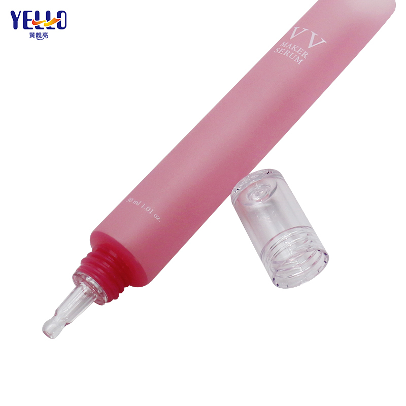 Small Refillable Pink Serum Eye Cream Squeeze Tubes 30ml For Cosmetic