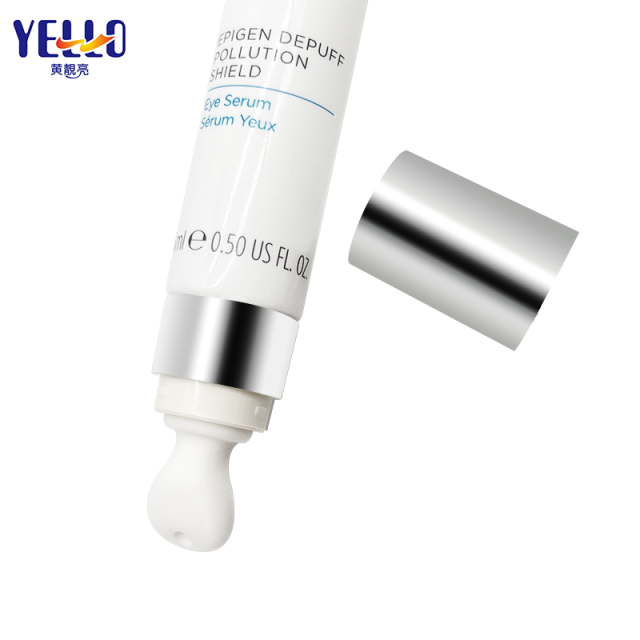 Silver Top Cosmetic Squeeze Eye Cream Tubes With Ceramic Applicator