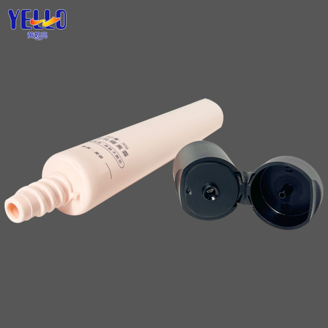 Pink Eye Cream Tube Container 1 OZ For Cosmetics With Black Flip Cap