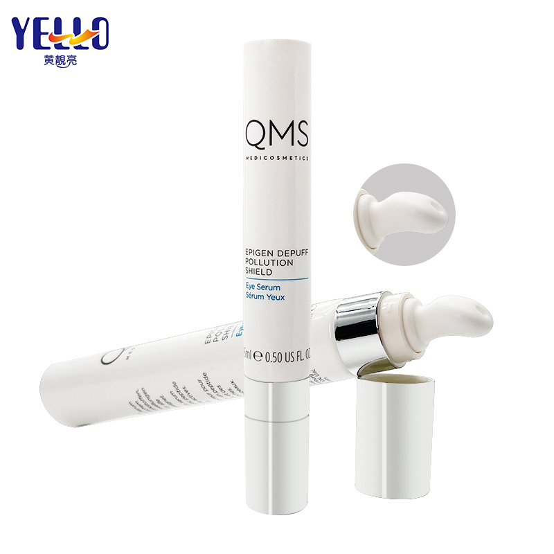 Silver Top Cosmetic Squeeze Eye Cream Tubes With Ceramic Applicator