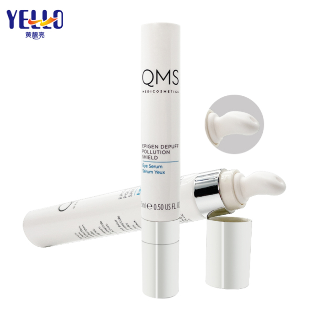 Silver Top Cosmetic Squeeze Eye Cream Tubes With Ceramic Applicator