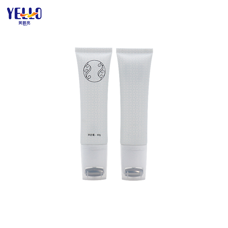 Frosted Translucent Empty Cosmetic Squeeze Tube With Single Roller Ball