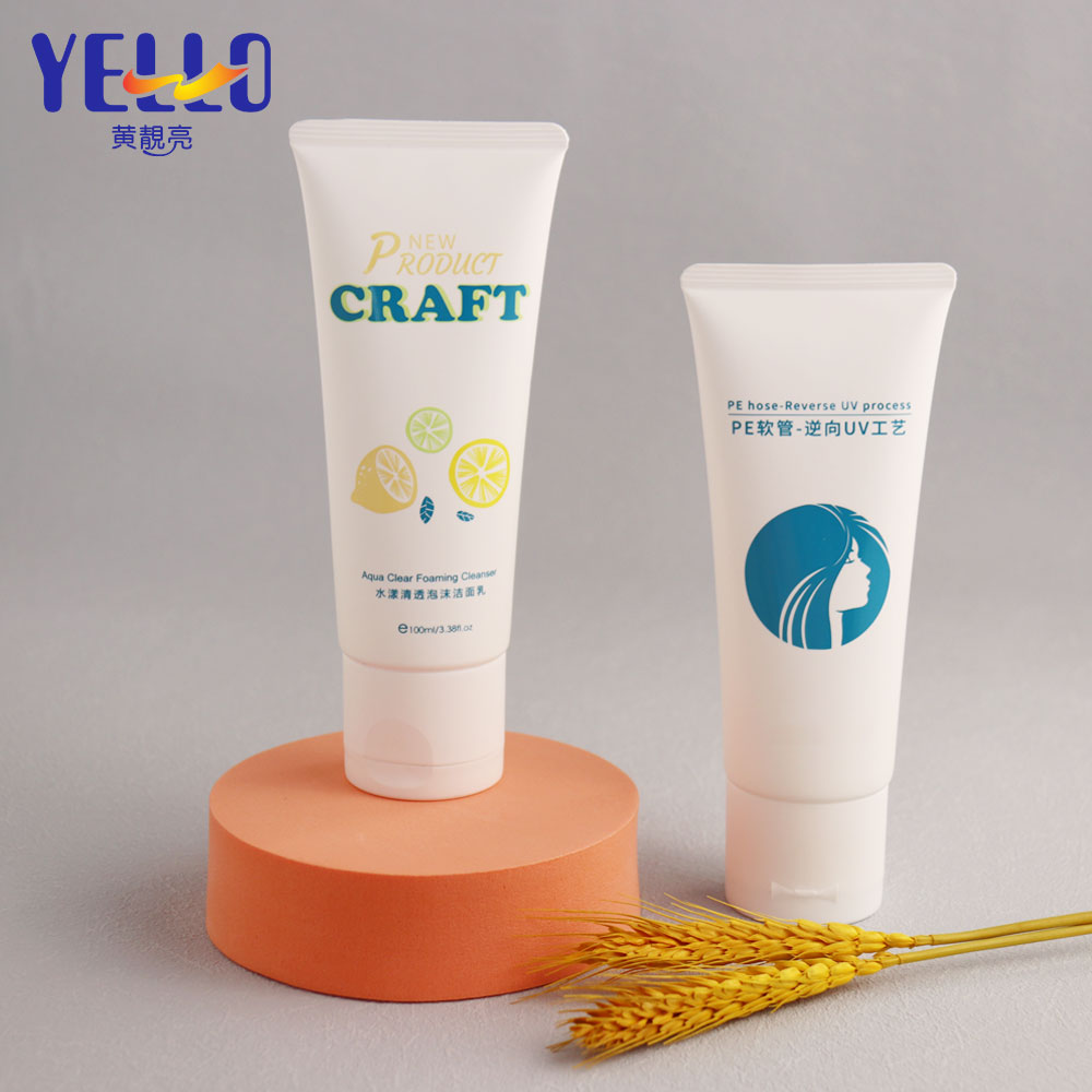 white cosmetic squeeze tubes with flip top cap