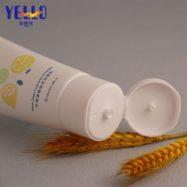 100ml White Face Wash Cream Lotion Tubes With Reverse UV Process
