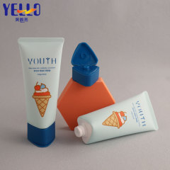 Cute Triangle Empty Soft Cosmetic Squeeze Tubes Matte Blue For Cream