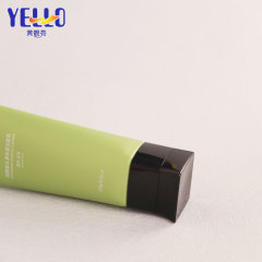 Green Square Face Wash Hand Cream Lotion Packaging Tubes With Flip Cap