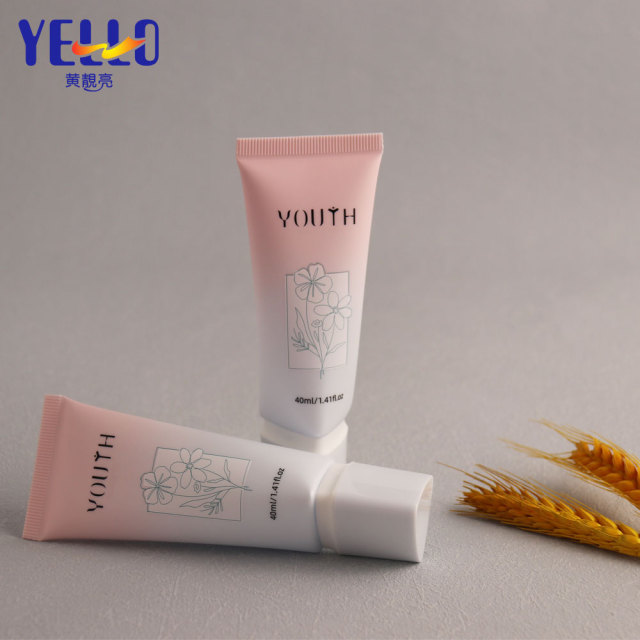 40ml 1.41OZ Pink Triangular Cosmetic Cream Tubes Packaging With Nozzle