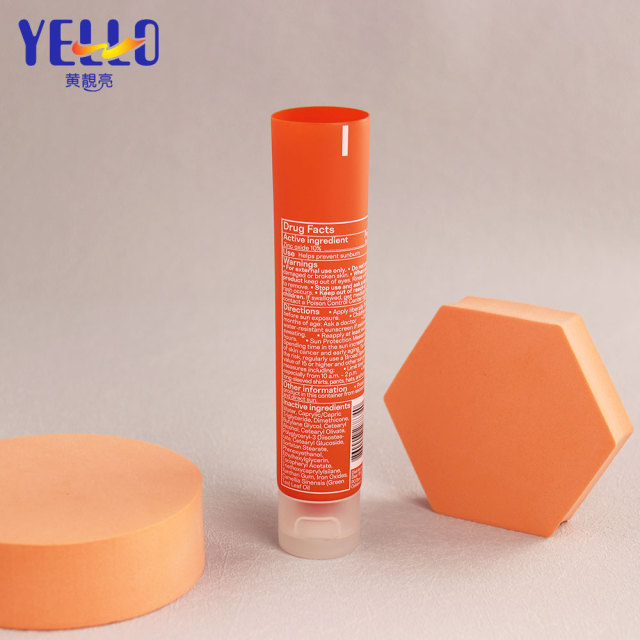 Sugarcane Biodegradable Plastic Hand Cream Squeeze Tubes Packaging Orange