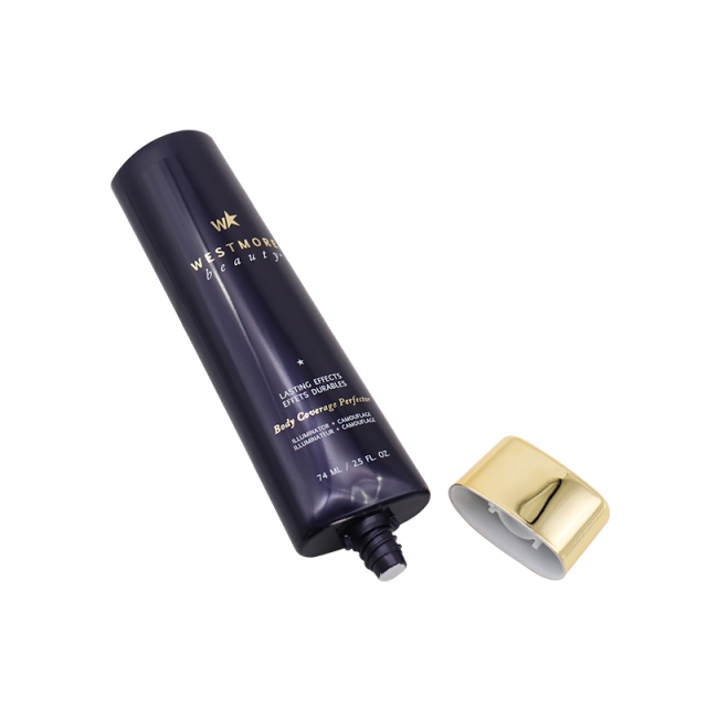 Empty Plastic Black Reusable Lotion Cosmetic Squeeze Tube For Face Wash