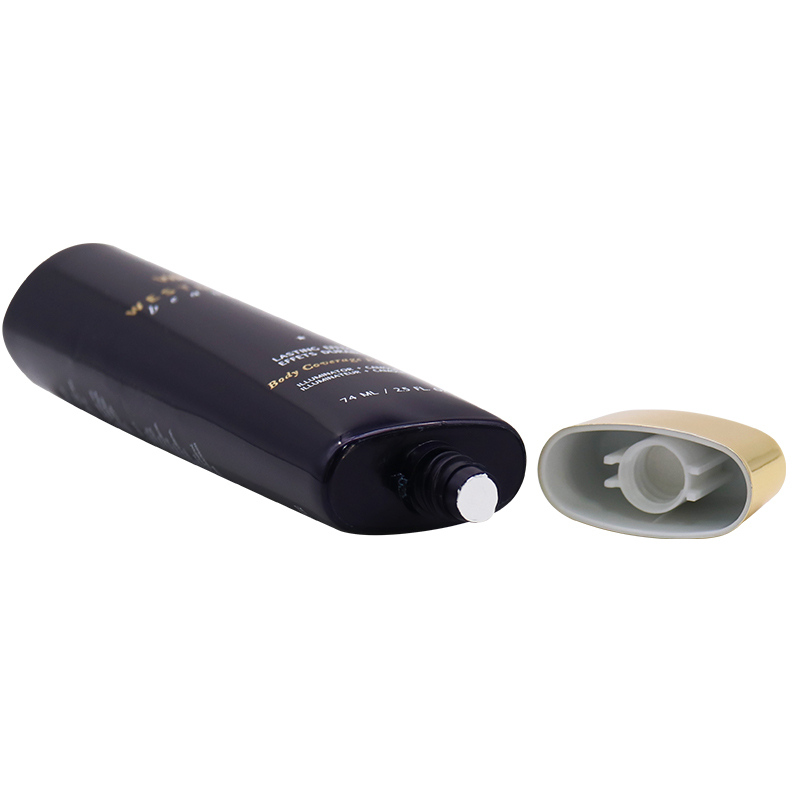 Empty Plastic Black Reusable Lotion Cosmetic Squeeze Tube For Face Wash
