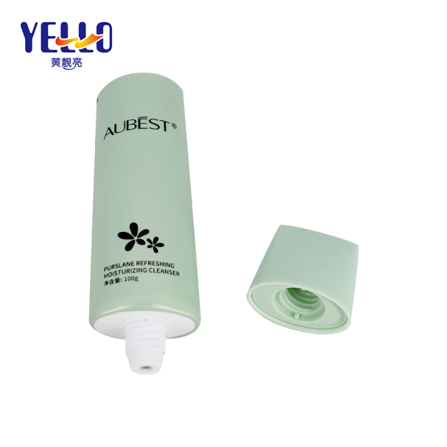 Empty Green 100Ml Plastic Facial Wash Lotion Squeeze Tubes With Caps