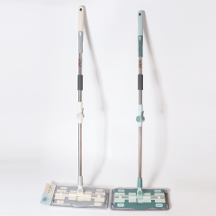 Stainless Steel Flat Mop-Electrostatic Dry & Wet Dual Use Floor Mop with Refill Cloth