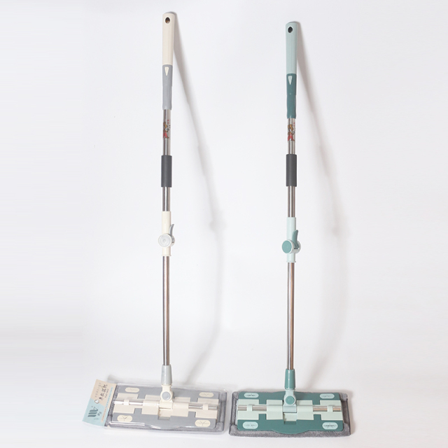 Stainless Steel Flat Mop-Electrostatic Dry & Wet Dual Use Floor Mop with Refill Cloth