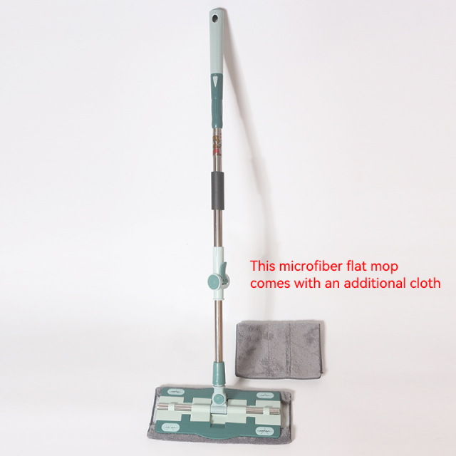 Stainless Steel Flat Mop-Electrostatic Dry & Wet Dual Use Floor Mop with Refill Cloth