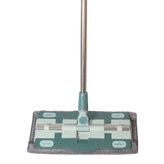 Stainless Steel Flat Mop-Electrostatic Dry & Wet Dual Use Floor Mop with Refill Cloth
