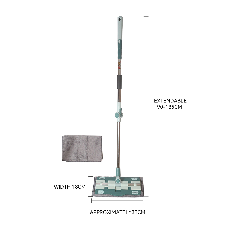 Stainless Steel Flat Mop-Electrostatic Dry & Wet Dual Use Floor Mop with Refill Cloth