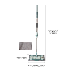 Stainless Steel Flat Mop-Electrostatic Dry & Wet Dual Use Floor Mop with Refill Cloth