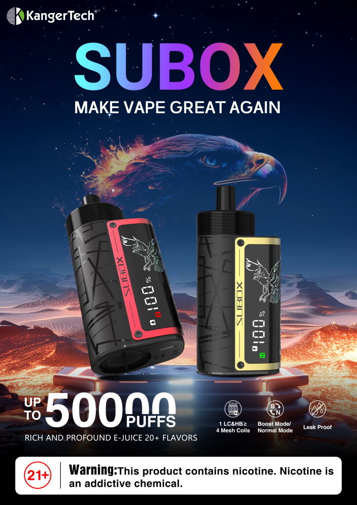Kanger SUBOX 50000 Disposable Vape 40ml 0.5%-5-Pack-Peach