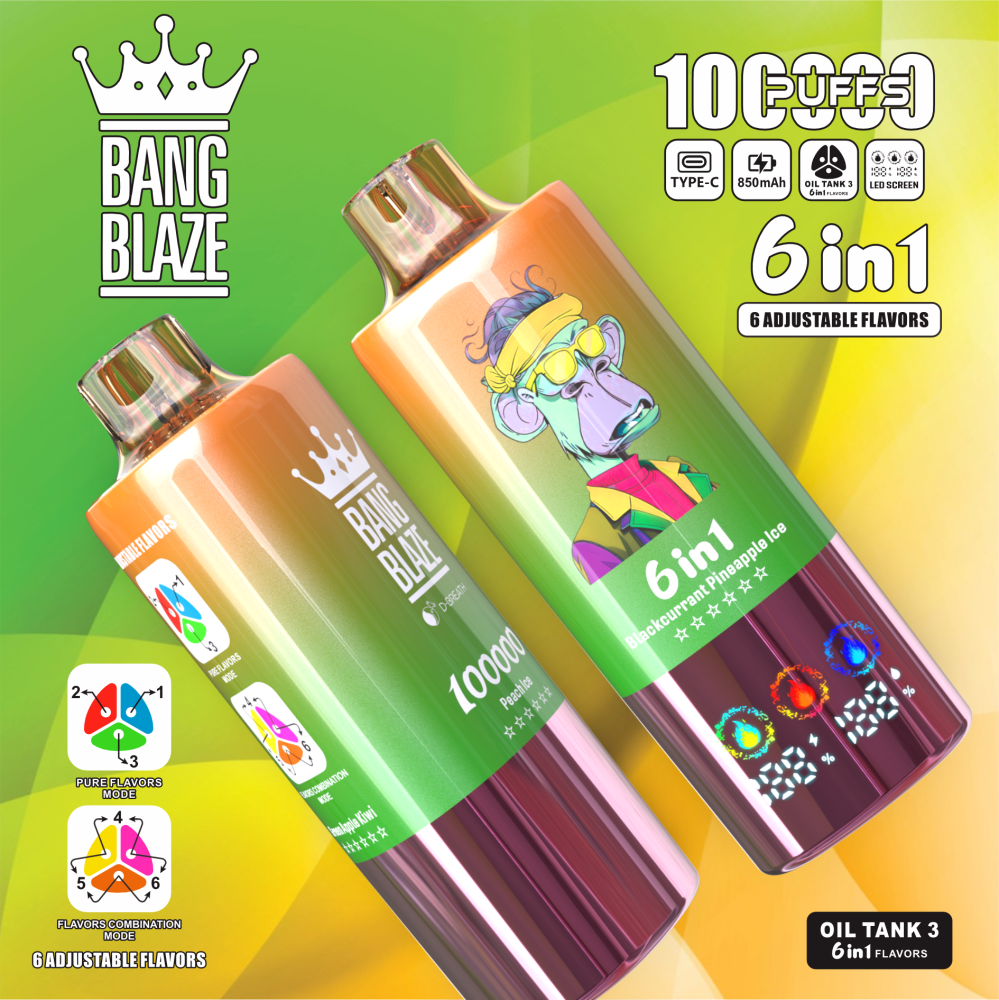Bang Blaze 100K Puffs - 6 Flavors in One