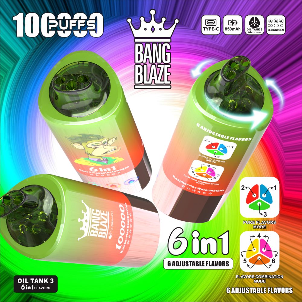 Bang Blaze 100K Puffs - 6 Flavors in One
