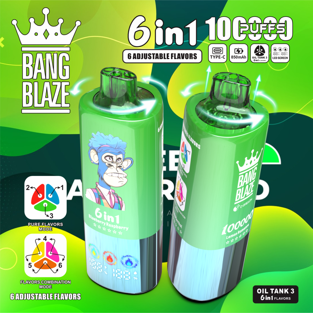 Bang Blaze 100K Puffs - 6 Flavors in One