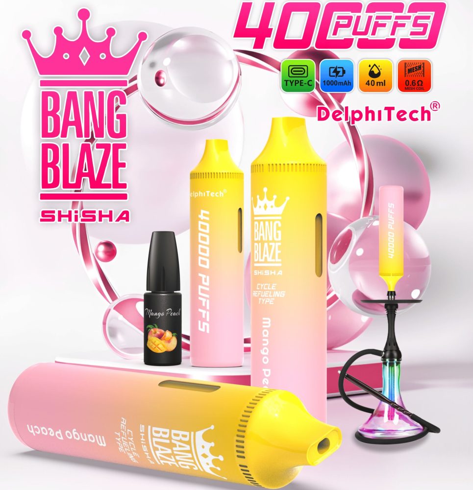 Bang Blaze 40000 Puffs Vape | 40ML Oil Capacity, 1000mAh Battery, Dual Coil, Type-C Rechargeable, 12 Flavors