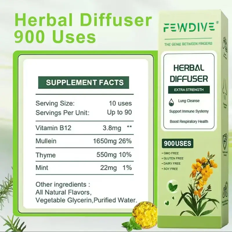 FEWDIVE Herbal Lung Cleanser Diffuser | 900 Puffs