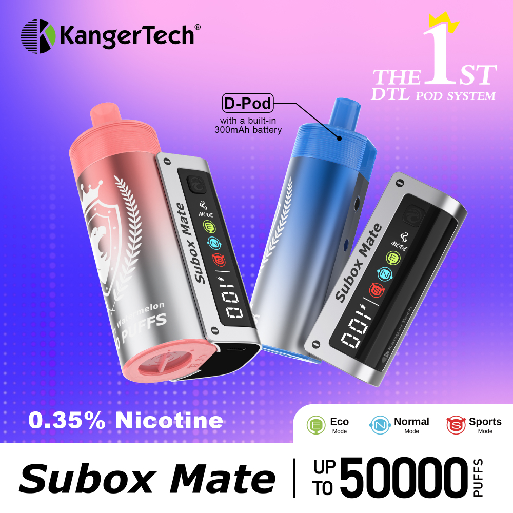 5-Pack-Kanger Subox Mate 50K D-Pod Disposable Vape 40ml 0.35% (50000 Puffs)