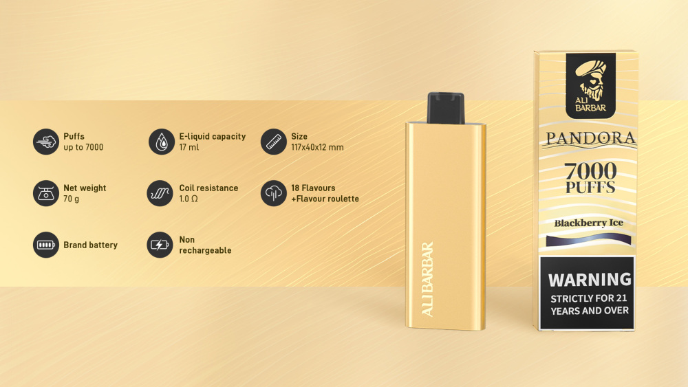 ALI BARBAR PANDORA 7000 PUFFS – Blackberry Ice