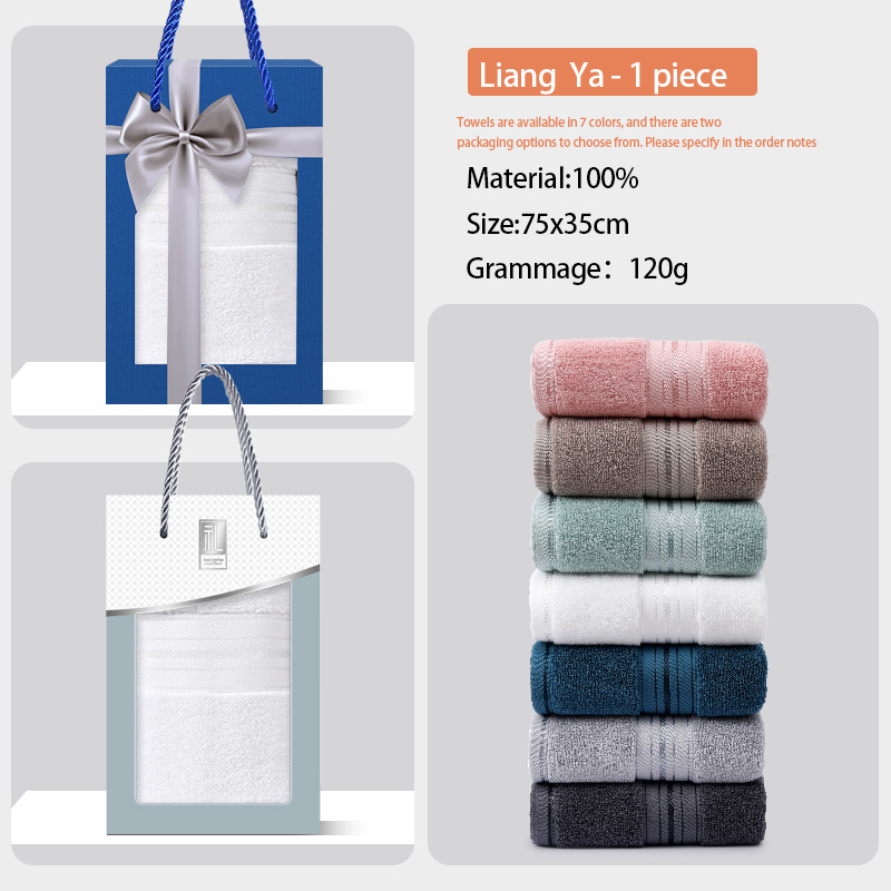 Pure Cotton Towel Gift Box Single PieceWedding Birthday Company Gifts LogoEmbroidery Handmade Souvenir HomeTextile