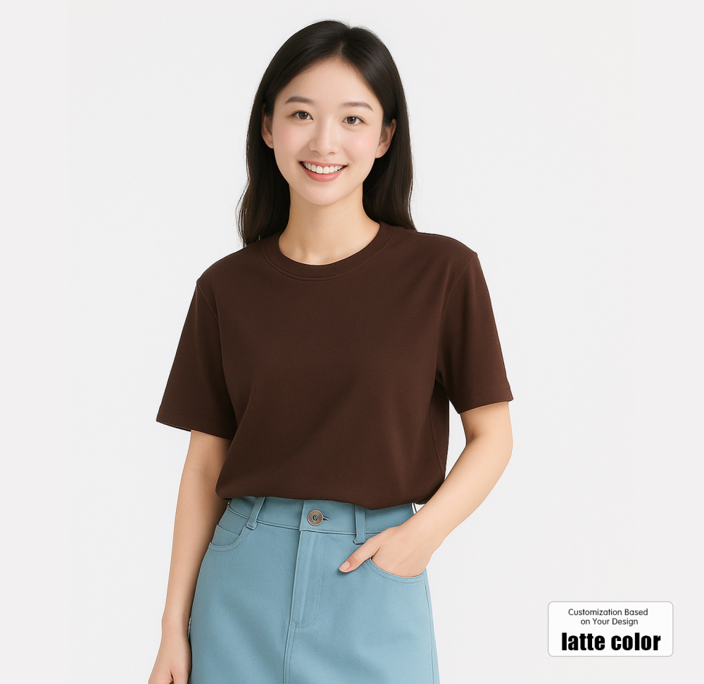 Custom Logo Printed Short Sleeve Drop Shoulder Cotton T-Shirt Workwear Group Cultural Teamwear Customization for Men and Women