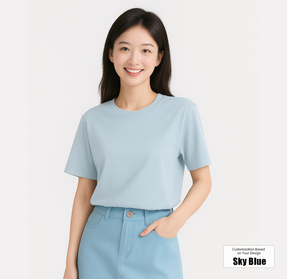 Custom Logo Printed Short Sleeve Drop Shoulder Cotton T-Shirt Workwear Group Cultural Teamwear Customization for Men and Women