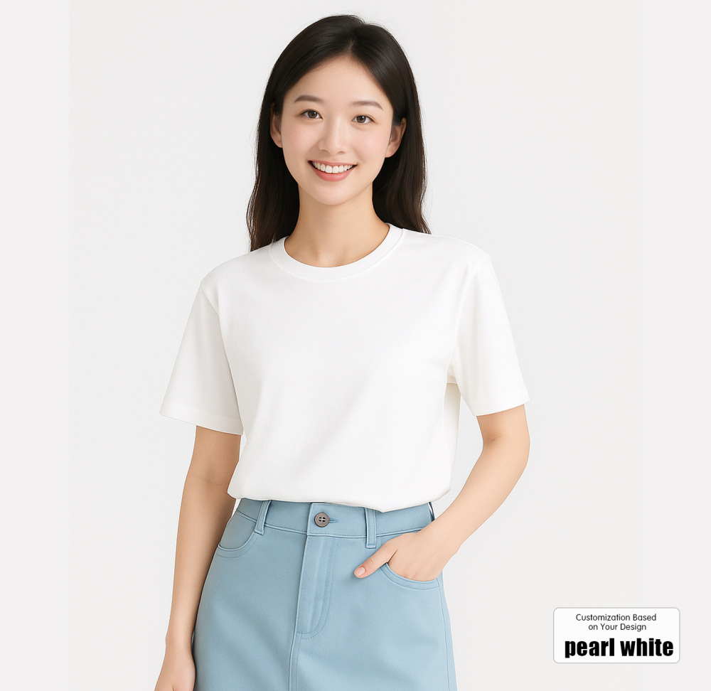 Custom Logo Printed Short Sleeve Drop Shoulder Cotton T-Shirt Workwear Group Cultural Teamwear Customization for Men and Women