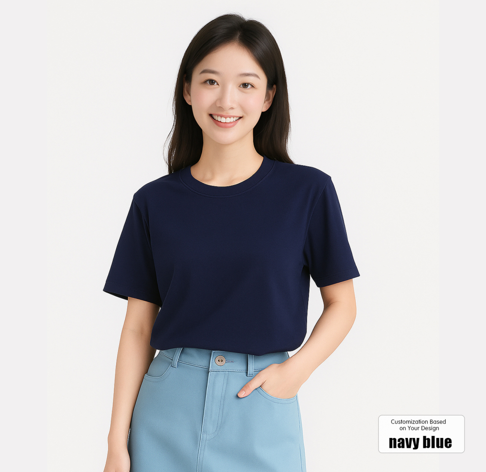 Custom Logo Printed Short Sleeve Drop Shoulder Cotton T-Shirt Workwear Group Cultural Teamwear Customization for Men and Women