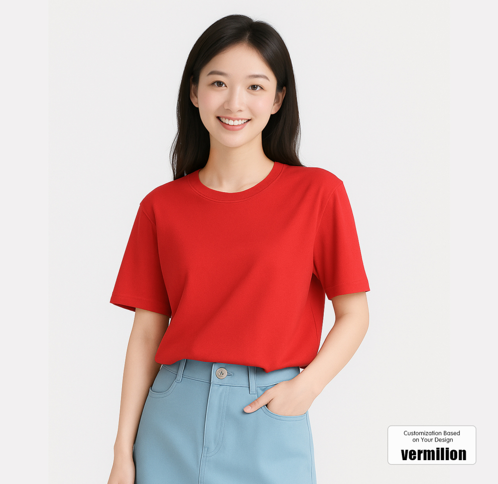 Custom Logo Printed Short Sleeve Drop Shoulder Cotton T-Shirt Workwear Group Cultural Teamwear Customization for Men and Women