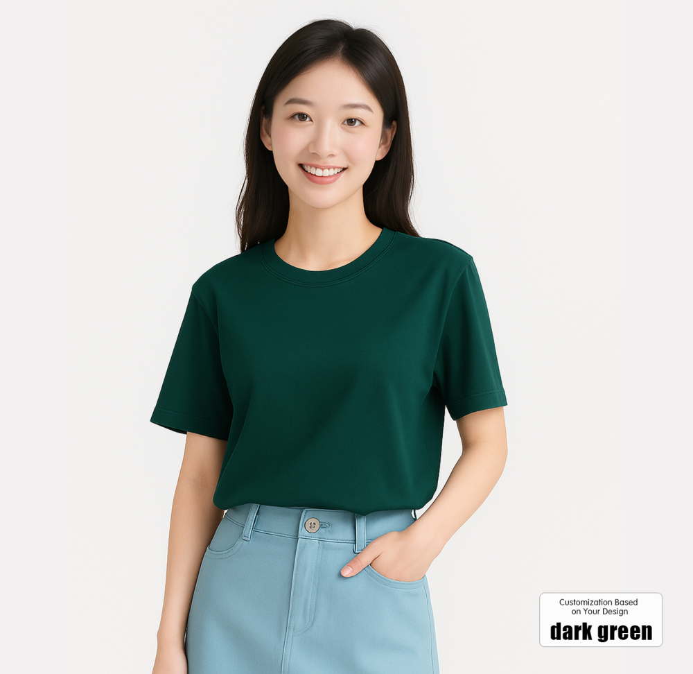 Custom Logo Printed Short Sleeve Drop Shoulder Cotton T-Shirt Workwear Group Cultural Teamwear Customization for Men and Women