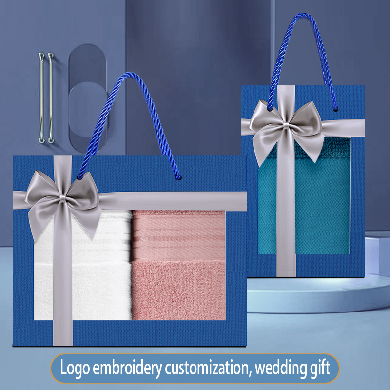 Cotton towel gift box can be customized with printed logo as a souvenir for company employees and business gifts