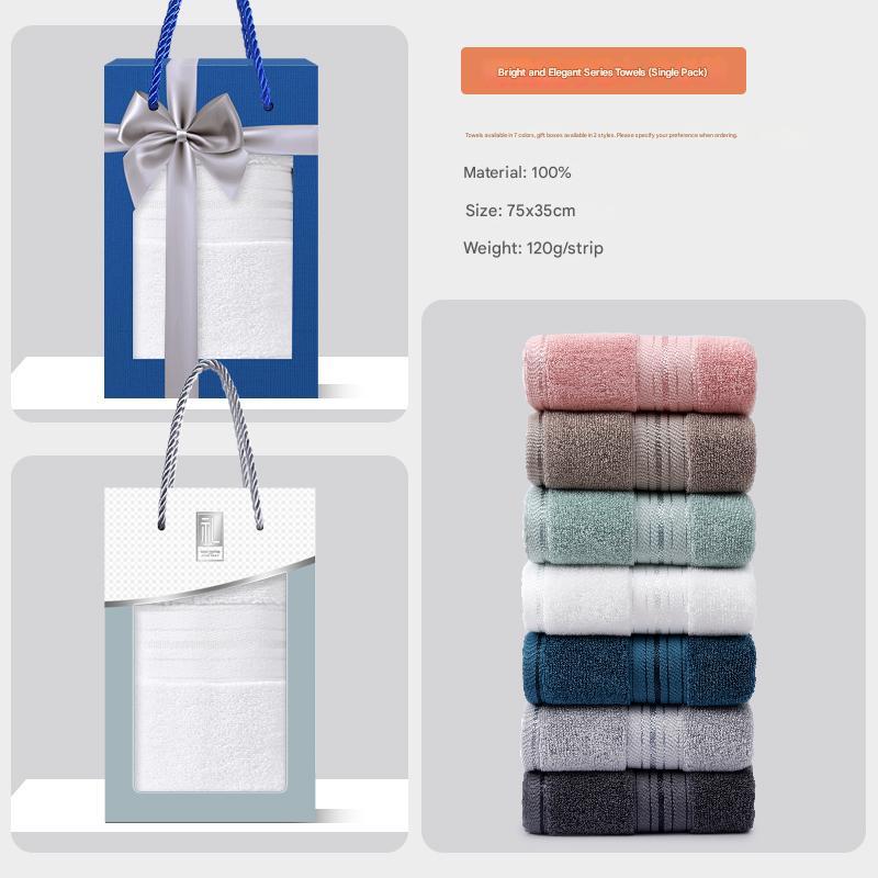 Cotton towel gift box can be customized with printed logo as a souvenir for company employees and business gifts