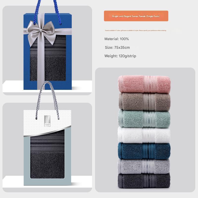 Cotton towel gift box can be customized with printed logo as a souvenir for company employees and business gifts
