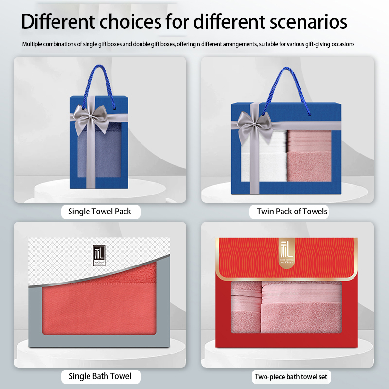 Cotton towel gift box can be customized with printed logo as a souvenir for company employees and business gifts