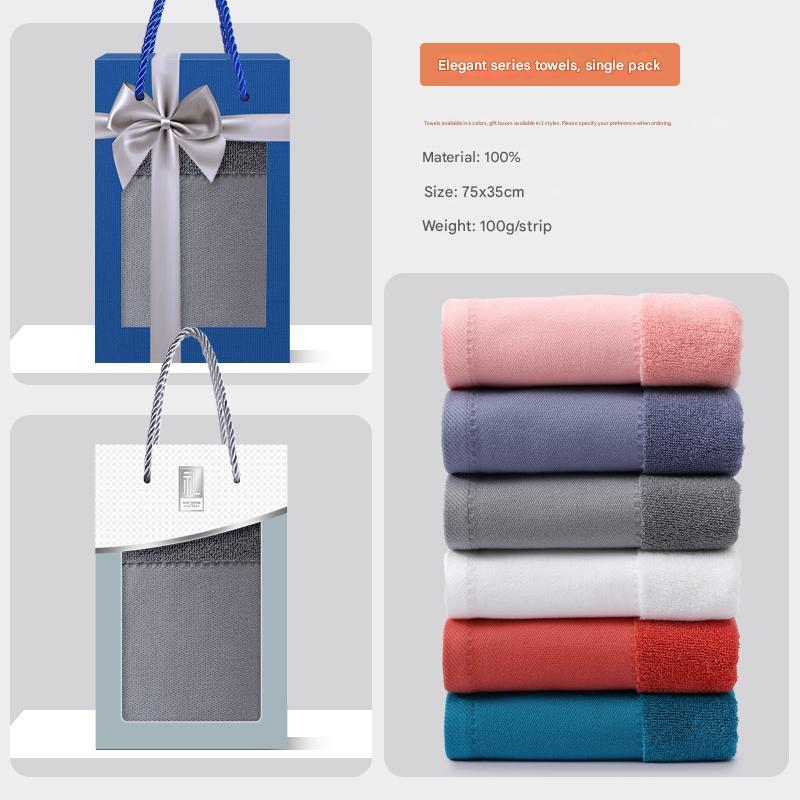 Cotton towel gift box can be customized with printed logo as a souvenir for company employees and business gifts