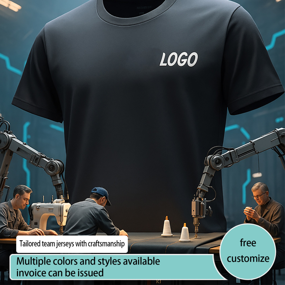 Ice silk round neck sports quick drying T-shirt customized advertising cultural shirt work uniform printed logo marathon team uniform