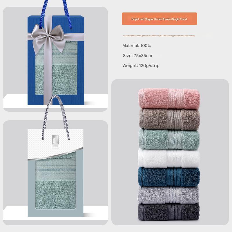 Cotton towel gift box can be customized with printed logo as a souvenir for company employees and business gifts