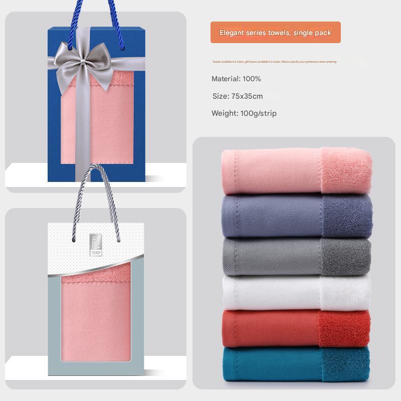 Cotton towel gift box can be customized with printed logo as a souvenir for company employees and business gifts