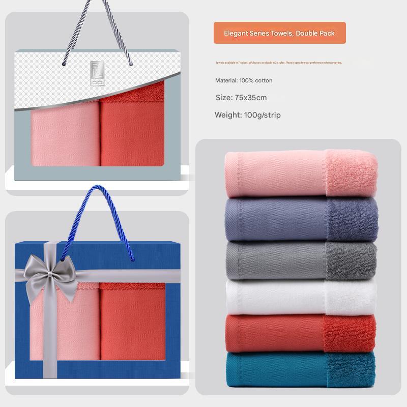 Cotton towel gift box can be customized with printed logo as a souvenir for company employees and business gifts