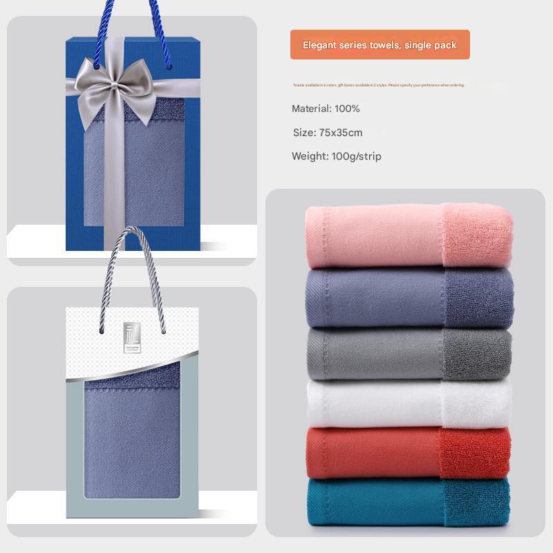 Cotton towel gift box can be customized with printed logo as a souvenir for company employees and business gifts